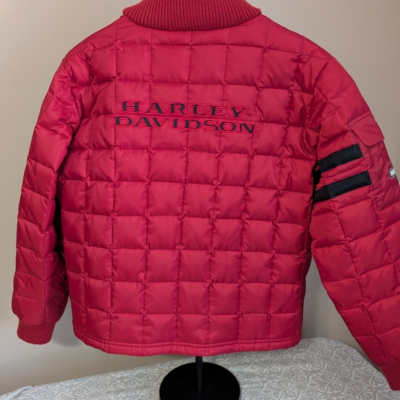 Harley-Davidson Ladies Red Puffer Jacket Size L - Picture 7 of 15